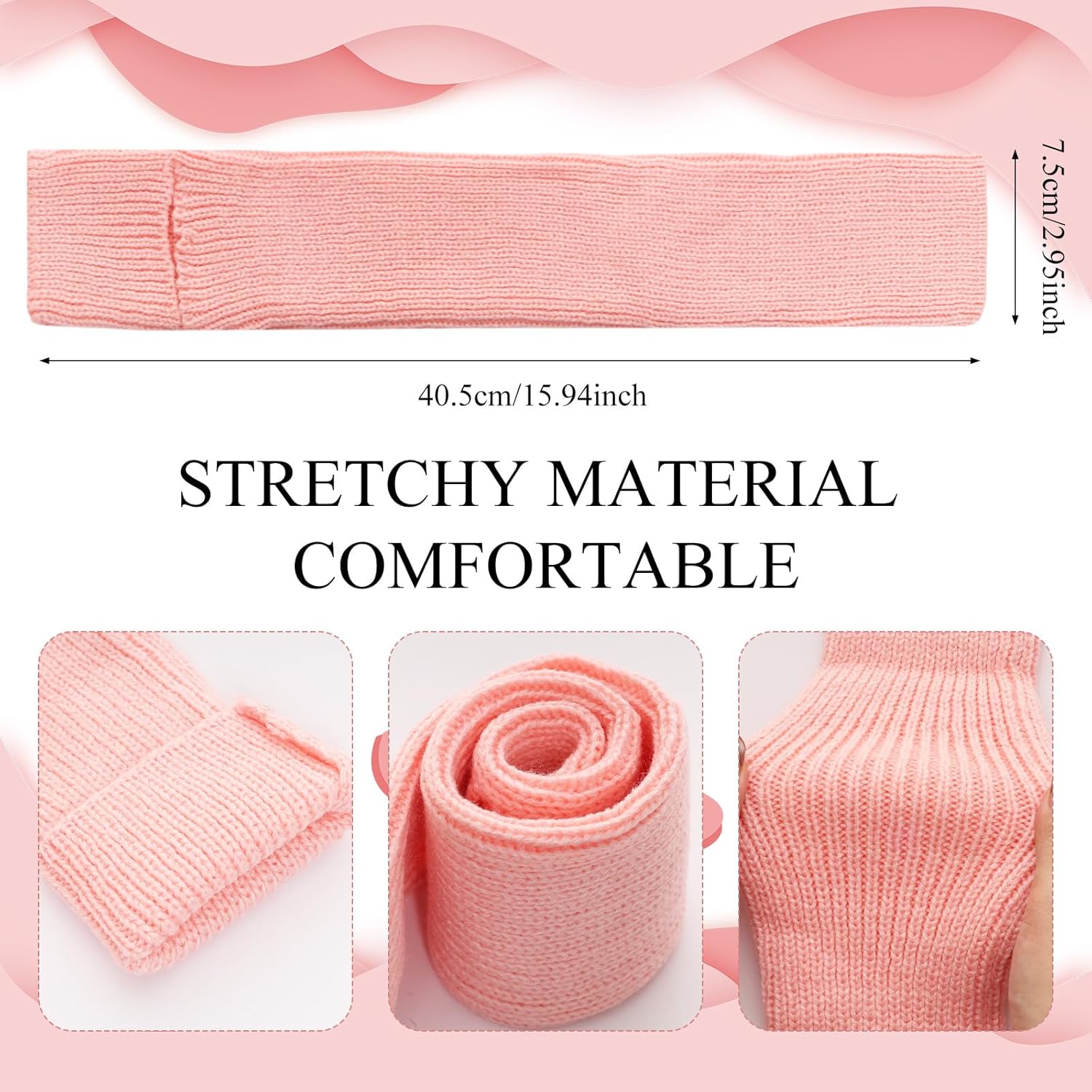 Pink Ballet Leg Warmers for Women Winter Stirrup Leg Warmers Knit Ribbed for Yoga Dance Sports 80s Party - Image 2