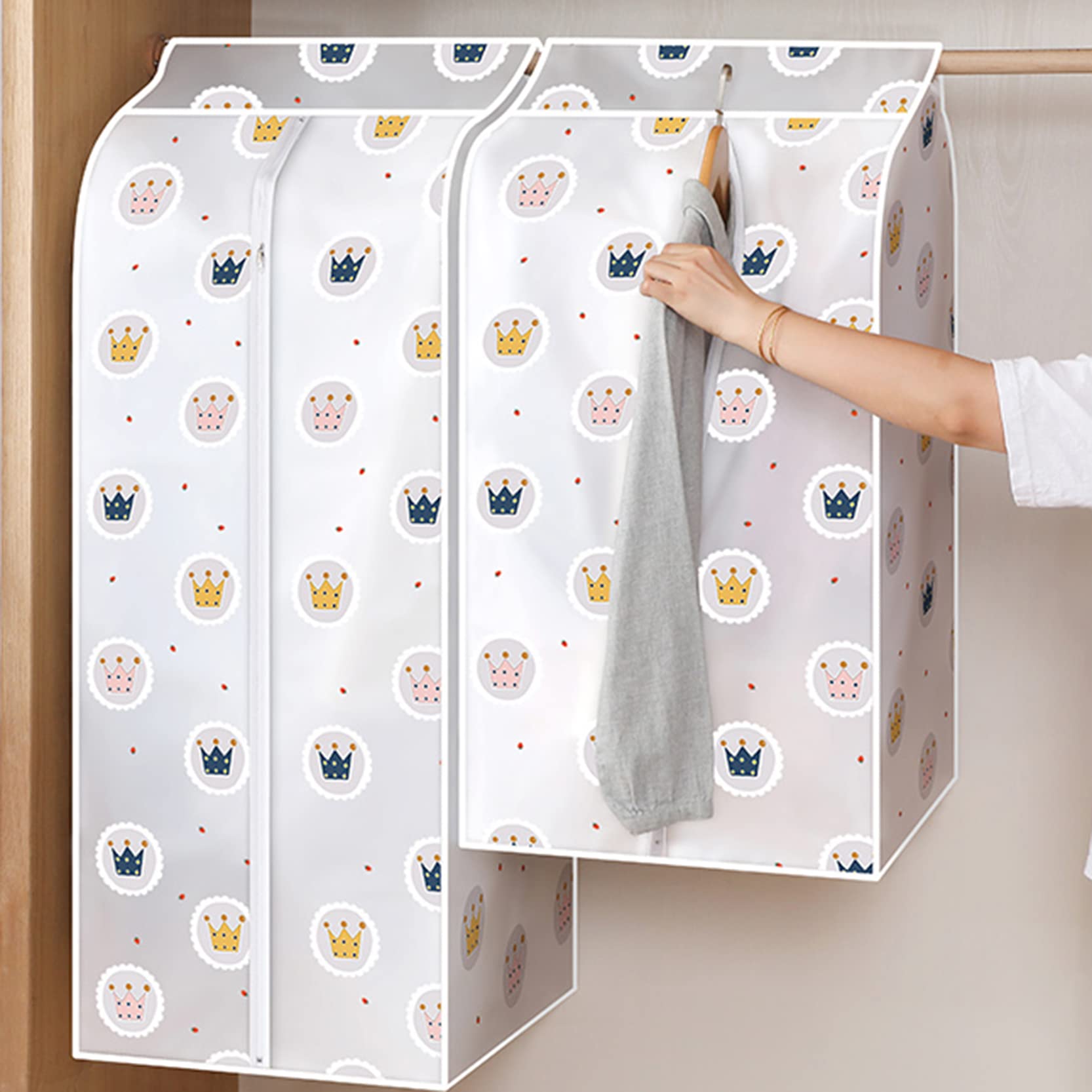 Fundas para Trajes Bolsas para Ropa 2 Piezas, Fundas para Ropa Colgantes, Bolsa con Cremallera Completa, Funda para Vestido Impermeable Lavable para Almacenamiento De Ropa, 50x60x90/120cm,B