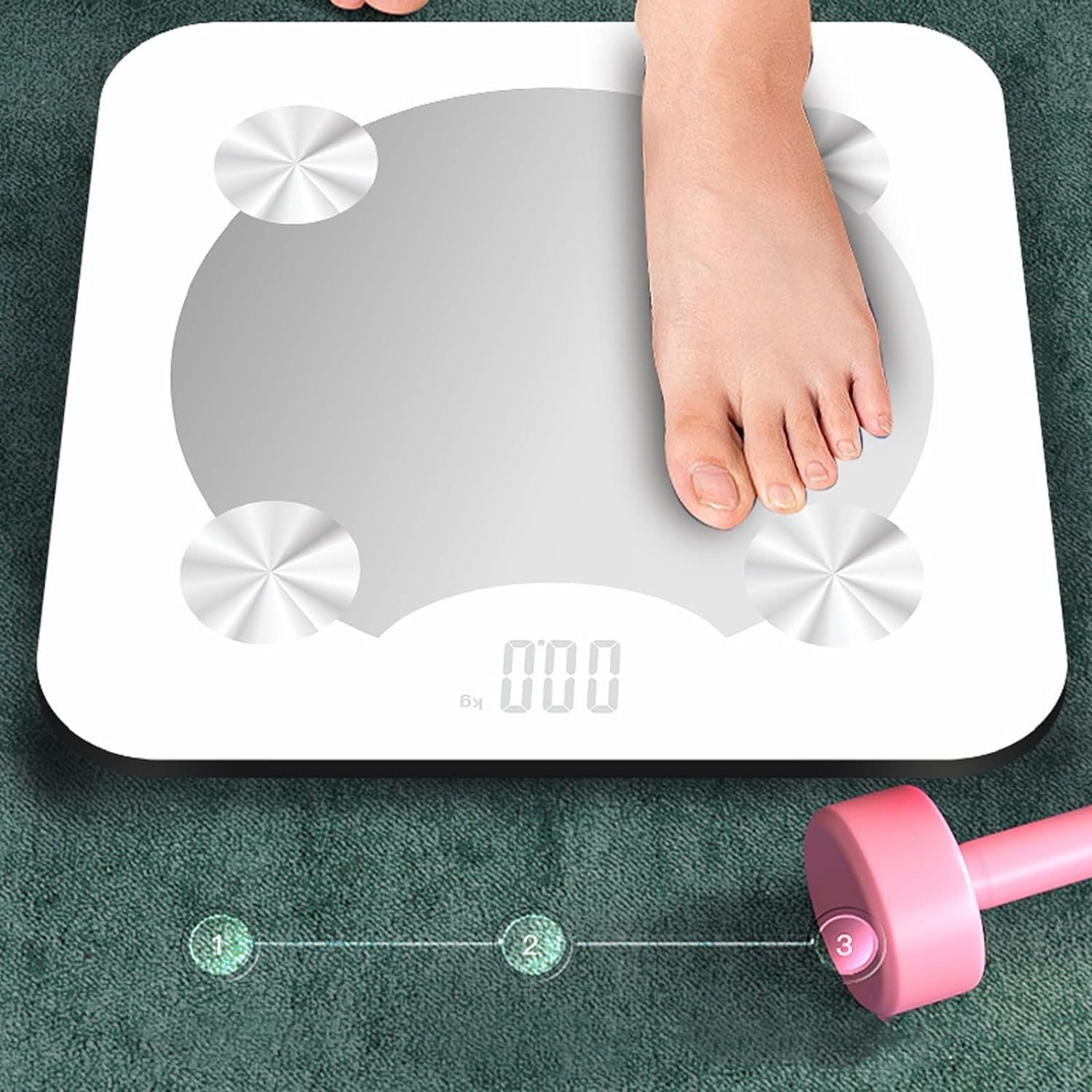 Bilancia Digitale per la misurazione del Grasso corporeo, con App, frequenza, Intelligente, Data di Test, BMI, Bilancia per la Salute, Display LED