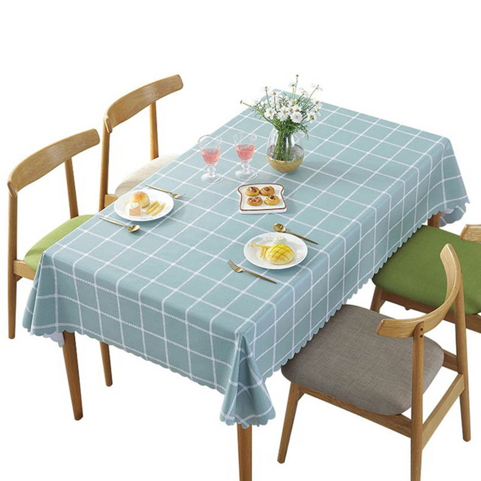 JINGYAN Tablecloths Table Cloth Cover Waterproof Oilproof Tablecloths Dustproof Tablecloth Background Home Decor(135x220cm)
