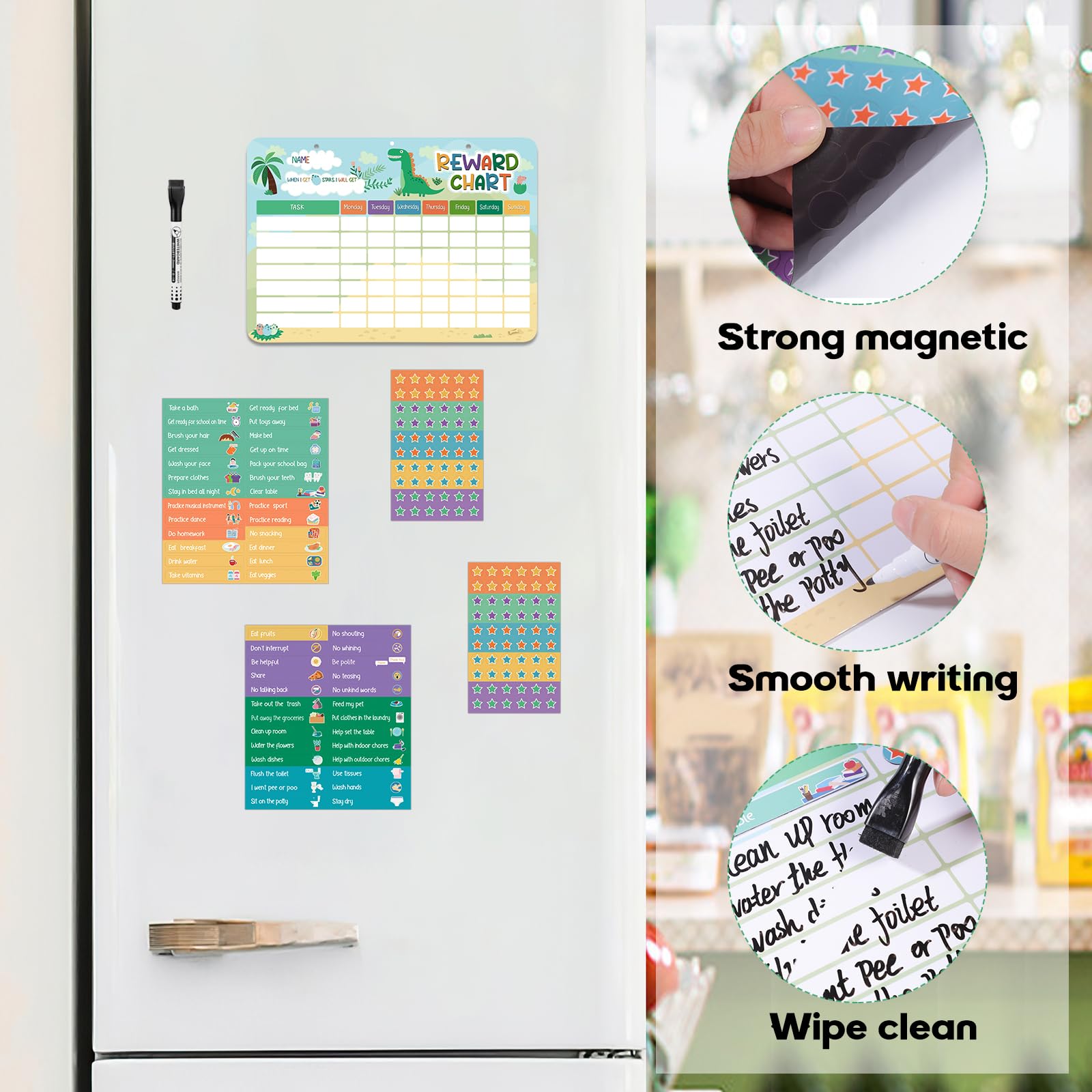 Magnetic Reward Chart for Kids Behaviour Chart Pad for Children with 52 Behaviour Stickers - Image 4