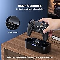 Vista 3 de NEWDERY PS5 Controller Charger Station, Fast Charging Dock for PlayStation 5 Controllers, Single Controller Charging Stand Replacement for PS5 Negro