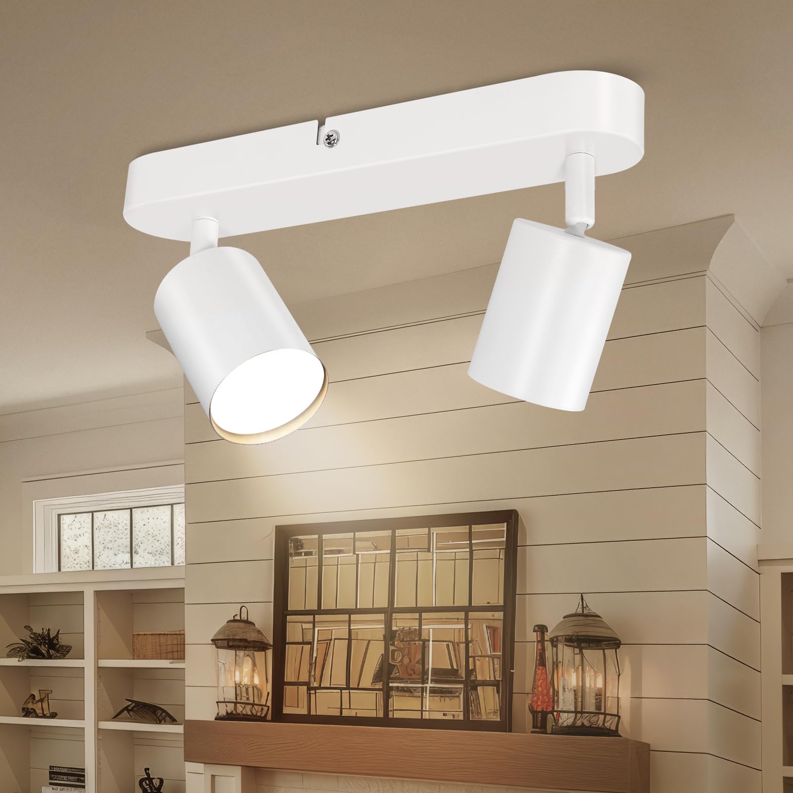 Ketom Deckenleuchte LED 2 Flammig, Modern Deckenstrahler Schwenkbar, Spot Deckenleuchte Matt Weiß, GU10 Deckenlampe Spots für Küche, Schlafzimmer, Wohnzimmer, Ohne Leuchtmittel
