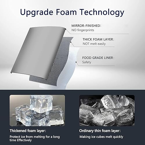 Miniatura 6 de Joy Pebble Máquina de hielo Bullet con asa, 9 cubos de hielo en forma de bala listos en 6 minutos, 26.5 libras/24 horas, máquina de hielo portátil