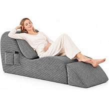 Adult Yoga Chair 70.9in, Curved Chaise Lounge Floor Sofa with Footrest