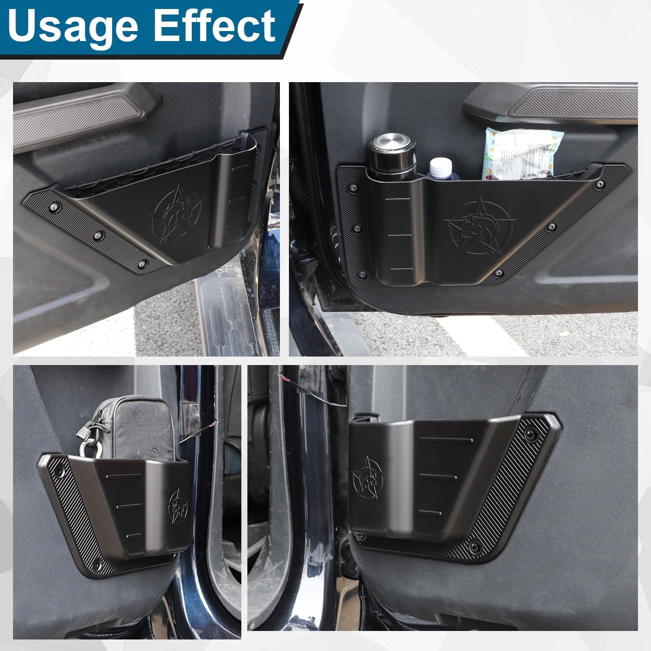 Front And Rear Side Door Organizer Storage Pockets Box Cup Holder Compatible With For Ford Bronco 4 Door 2021 2022 2023 2024 2025 Insert Organizer Tray Box Storage Expansion Accessories