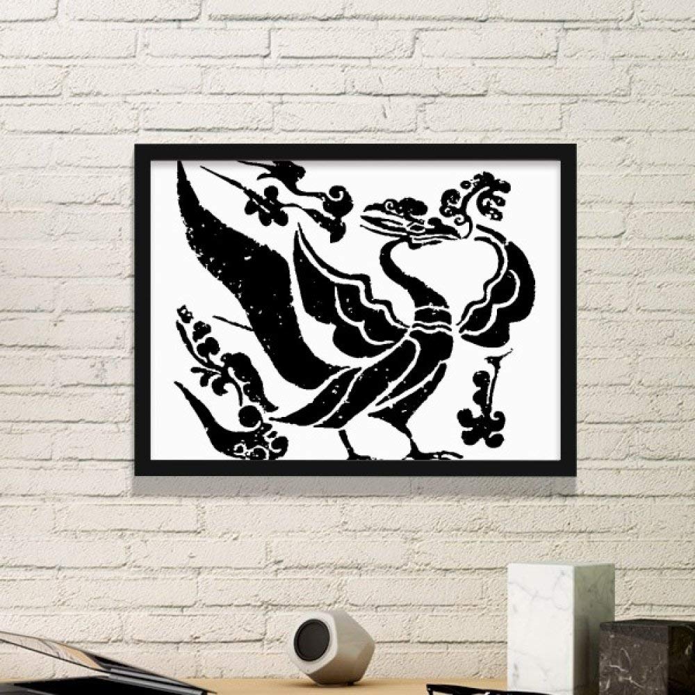 Cadre photo oiseaux de l'ancienne Chine pour habiller un mur vide avec art noir médium