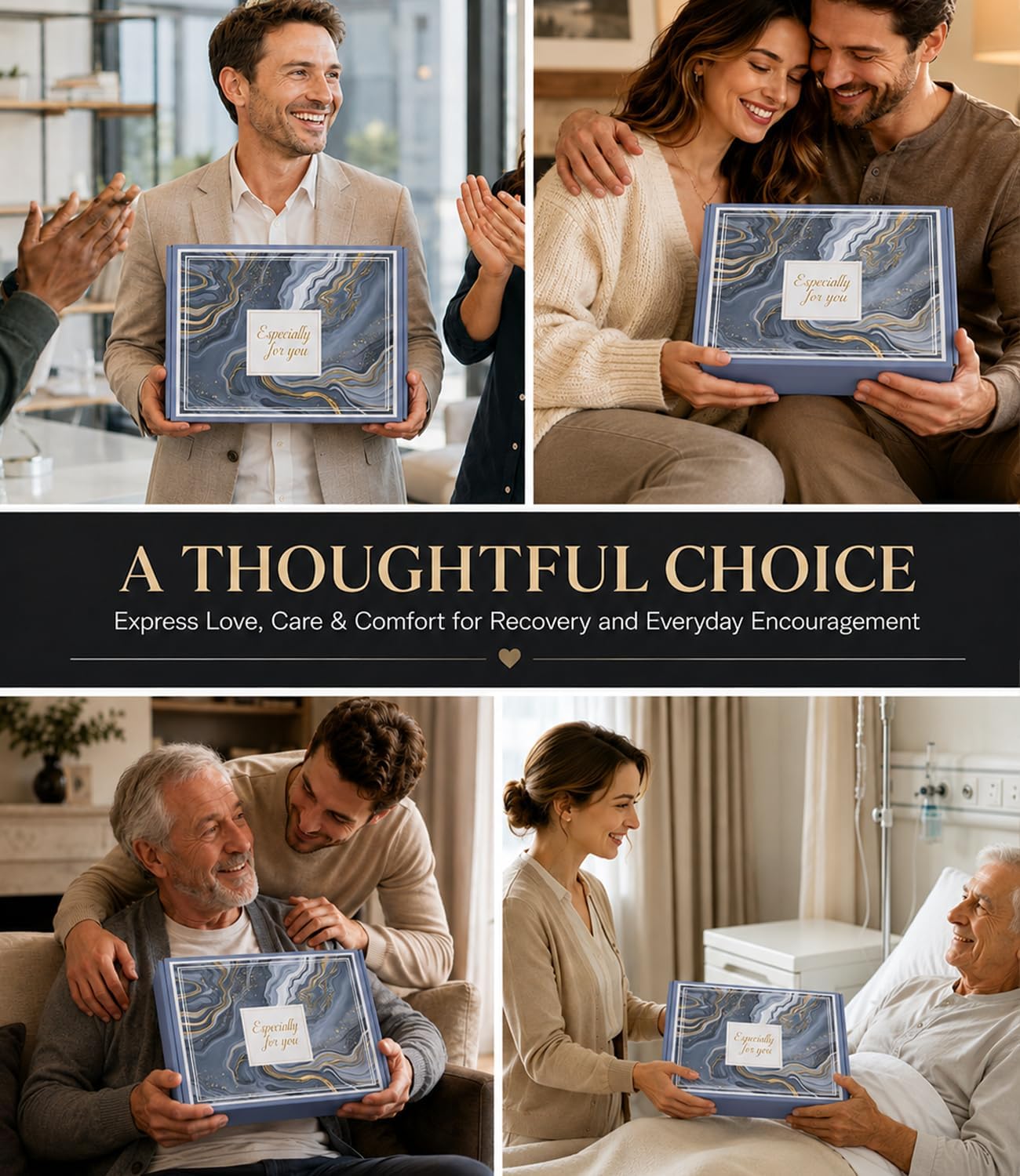Get Well Soon Gifts for Men - 10PCS Ready to Gift Surgery Care Package | Self Care Gift Box Set for Men: Sympathy Basket for Husband Dad Friend - After Surgery Hospital & Home Recovery Care Package
