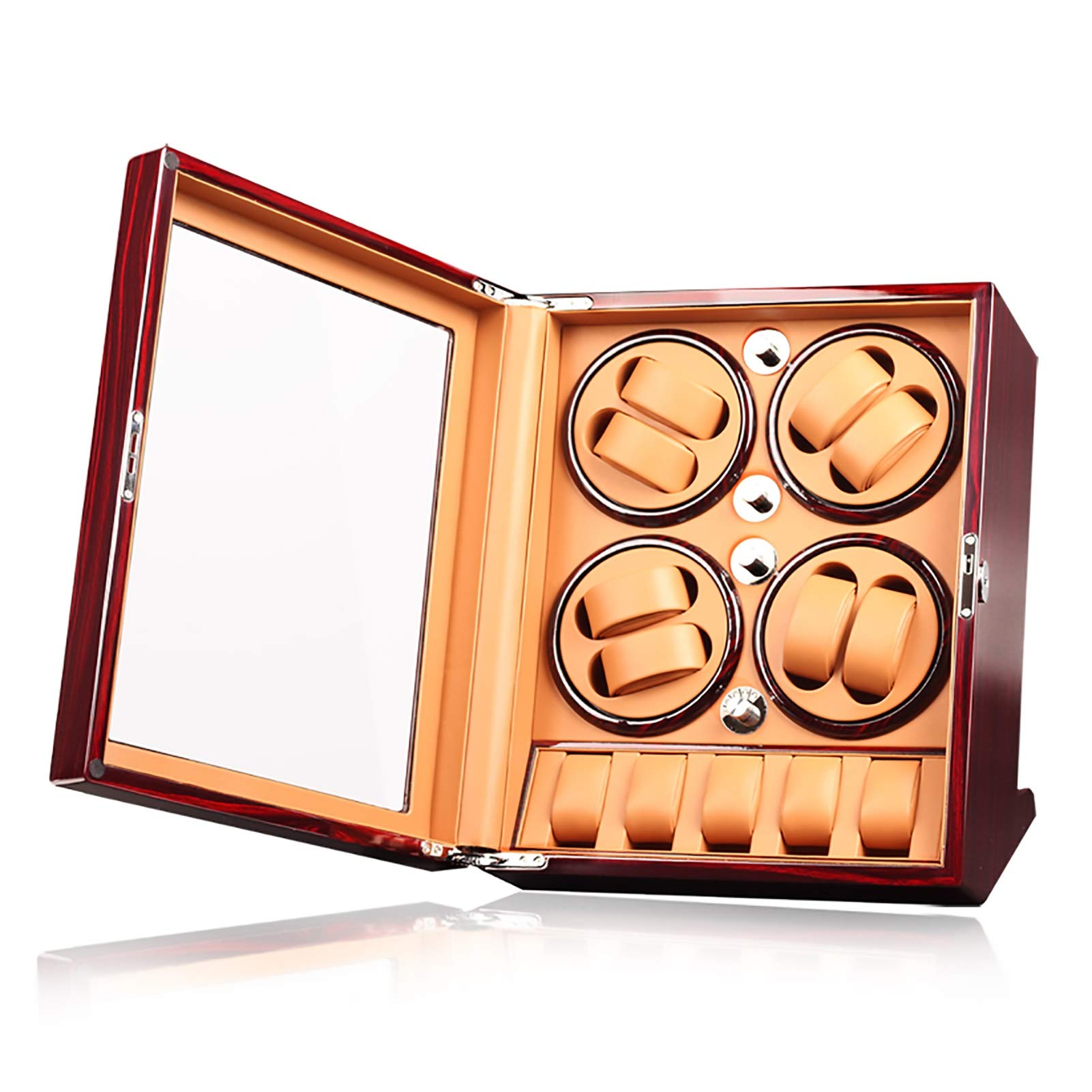 Caja de Cuerdas para Relojes - 8+5 Relojes Agitador automático de Relojes mecánicos Motor Giratorio Caja de exhibición de Relojes de joyería Gabinete con Cerradura Gran c,