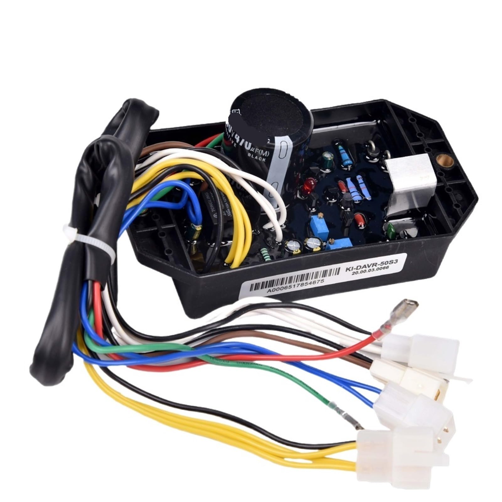 Regulador de voltaje automático AVR KI-DAVR-50S KI-DAVR-50S3, compatible con generadores monofásicos KDE6500E, KGE6500X y KGE6500E de 5 kW.