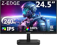 Monitor gamer Z-Edge de 24,5 polegadas e 240 Hz, painel IPS MPRT de 1 ms, monitor LED Full HD, brilho de 350 cd/m², FreeSync, HDMI e DisplayPort