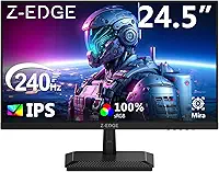 Monitor Gamer pc 24,5 polegadas Z-Edge, 240Hz, 1 ms IPS, Full HD 1080P, FHD (1920x1080), brilho de 350 cd/m², FreeSync, HDMI 2.0/DP 1.4, Ajuste de Inclinação, Sem Bordas