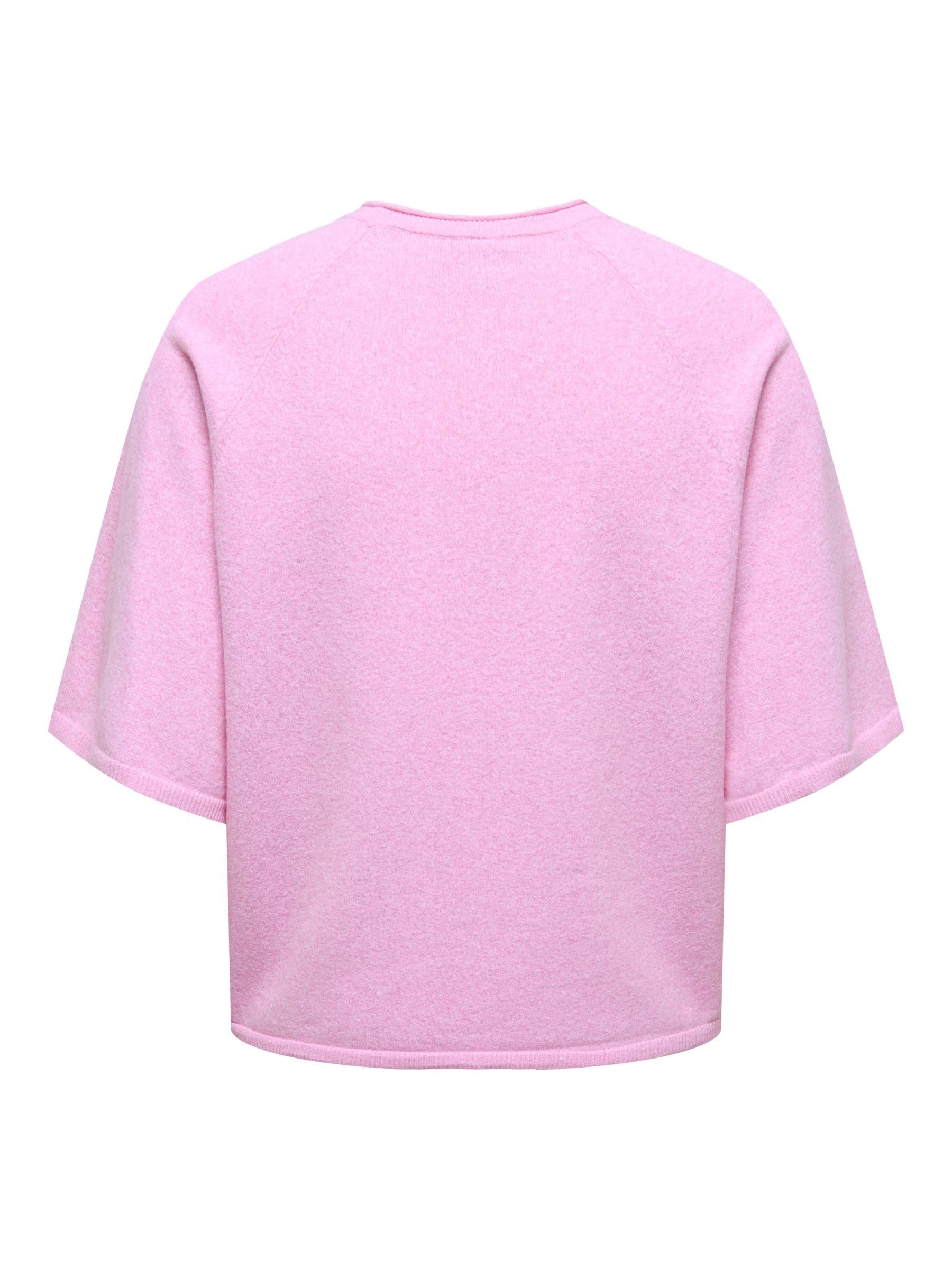 ONLY Onlloyal Knt Nca sweter z okrągłym dekoltem 3/4 Super różowy, L damski, Super różowy, L