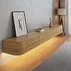Floating TV Stand, Wall Mounted TV Shelves With Door,TV Media Console, Floating TV Cabinet Large Storage TV Bench Under TV (Wood2+LED, 160CM/62.9
