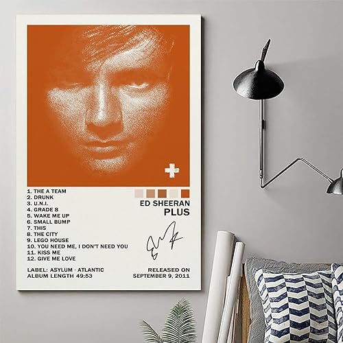 Miniatura 6 de Ed Sheeran Plus - Póster de portada de álbum, lienzo, arte de pared, para sala de estar, dormitorio, pintura de 12 x 18 pulgadas