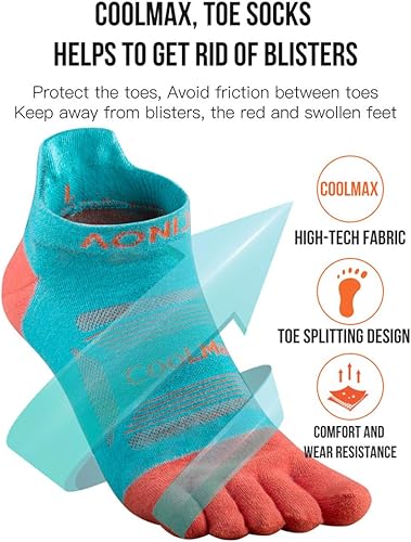 Miniatura 6 de AONIJIE Calcetines de dedo del pie para hombres y mujeres de alto rendimiento atléticos para correr calcetines de cinco dedos
