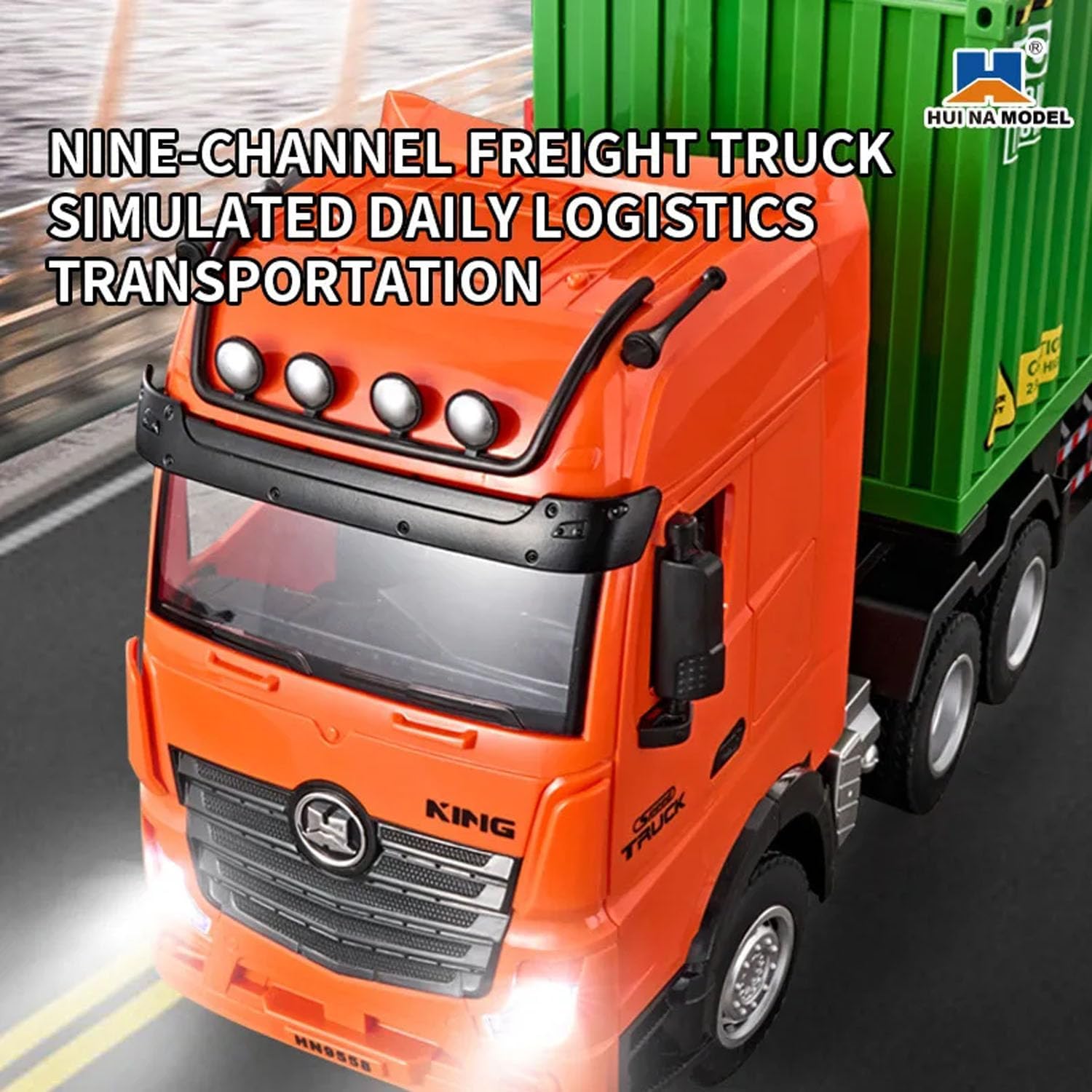 TOUCAN RC HOBBY Huina 1317 1/18 RC Tractor Car Container Trailer Truck 9CH Remote Control Cars for Ages 14+