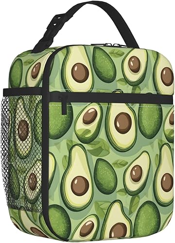 Miniatura 2 de Lonchera de aguacate con aislamiento térmico para niños, niñas, niños y mujeres, contenedores reutilizables para mujeres y hombres, bolsa de