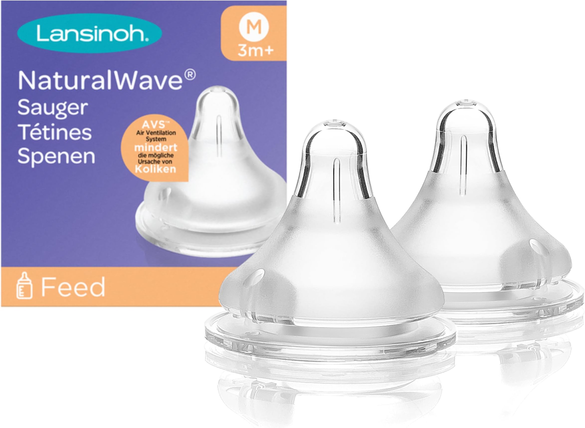 Lansinoh Momma Medium Flow Teats for Newborn (Pack of 2, Transparent)