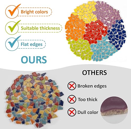 Miniatura 4 de Sukh Azulejos de cerámica pequeños de 15.70 oz, azulejos de mosaico, azulejos de cerámica, azulejos de mosaico de vidrio, pequeños azulejos de