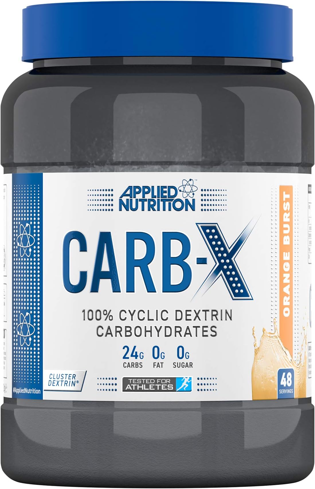 Applied Nutrition Carb X Highly Branched Cyclic Dextrin Carbohydrates, Intra & Post Workout Carbs Powder, Fuel Training & Recovery, Vegan, Gluten Free, Sugar Free, 1.2kg 48 Servings (Orange Burst)