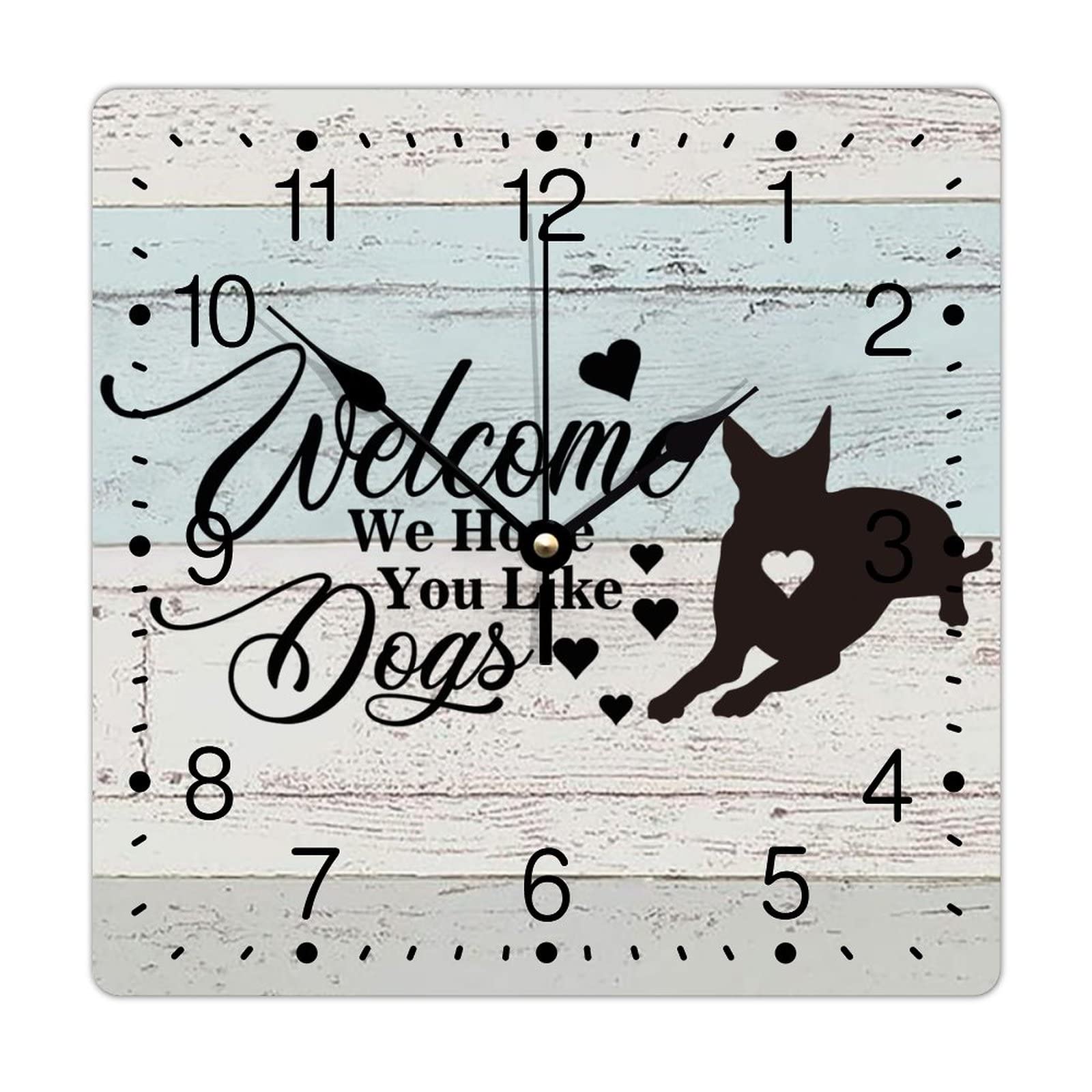 Horloge murale Welcome originale en cadeau pour les amoureux des chiens