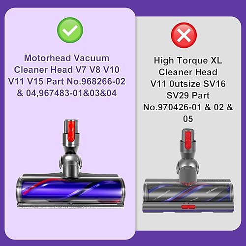 Miniatura 3 de Herramienta de piso de turbina de cabezal de limpieza directa para Dyson V7 V8 V10 V11 V15 Cyclone aspiradora inalámbrica, limpiador de cabezal de