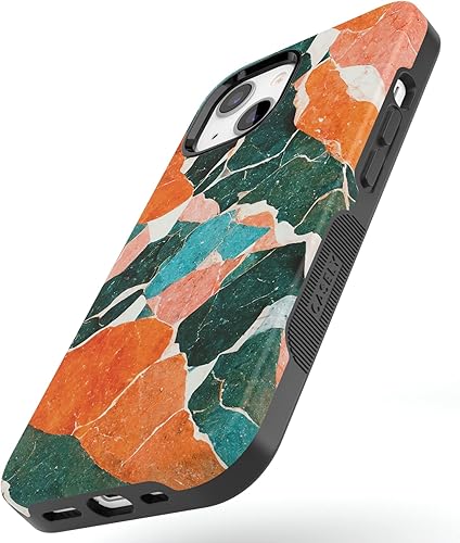 Vista 711 de Casely Funda para iPhone 13 Compatible con MagSafe Color Splash de medianoche Funda retro abstracta Color de medianoche Splash Abstracto