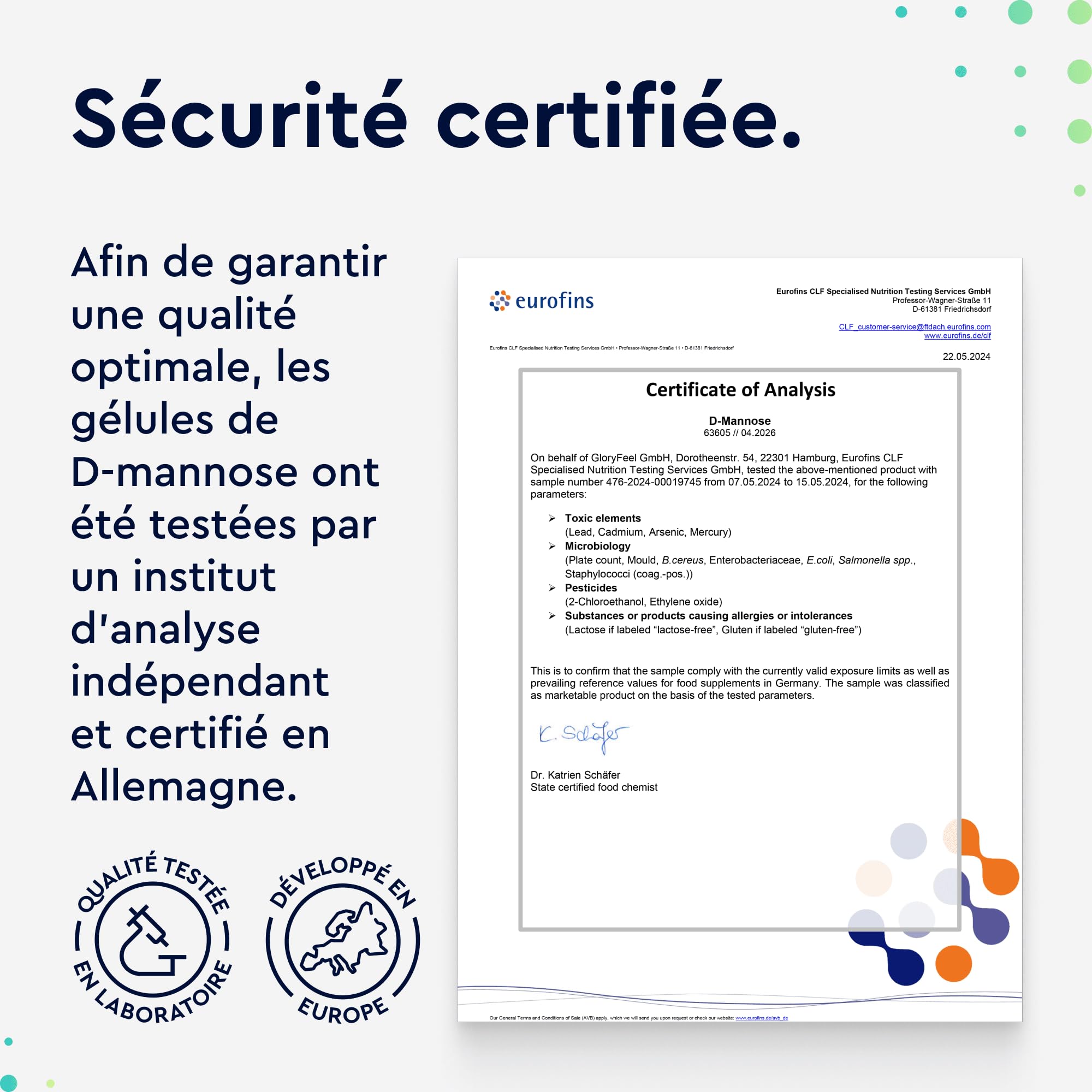 D-Mannose Pur 2000mg par Dose Quotidienne, 180 Capsules, 100% Végétalien et Naturel, Hautement Biodisponible, Sans Arômes ni Additifs, Testé en Laboratoire