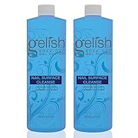 Vista 1 de Gelish Gel de superficie de secado de uñas, capa superior UV, botella limpiadora, 16 onzas líquidas (paquete de 2)