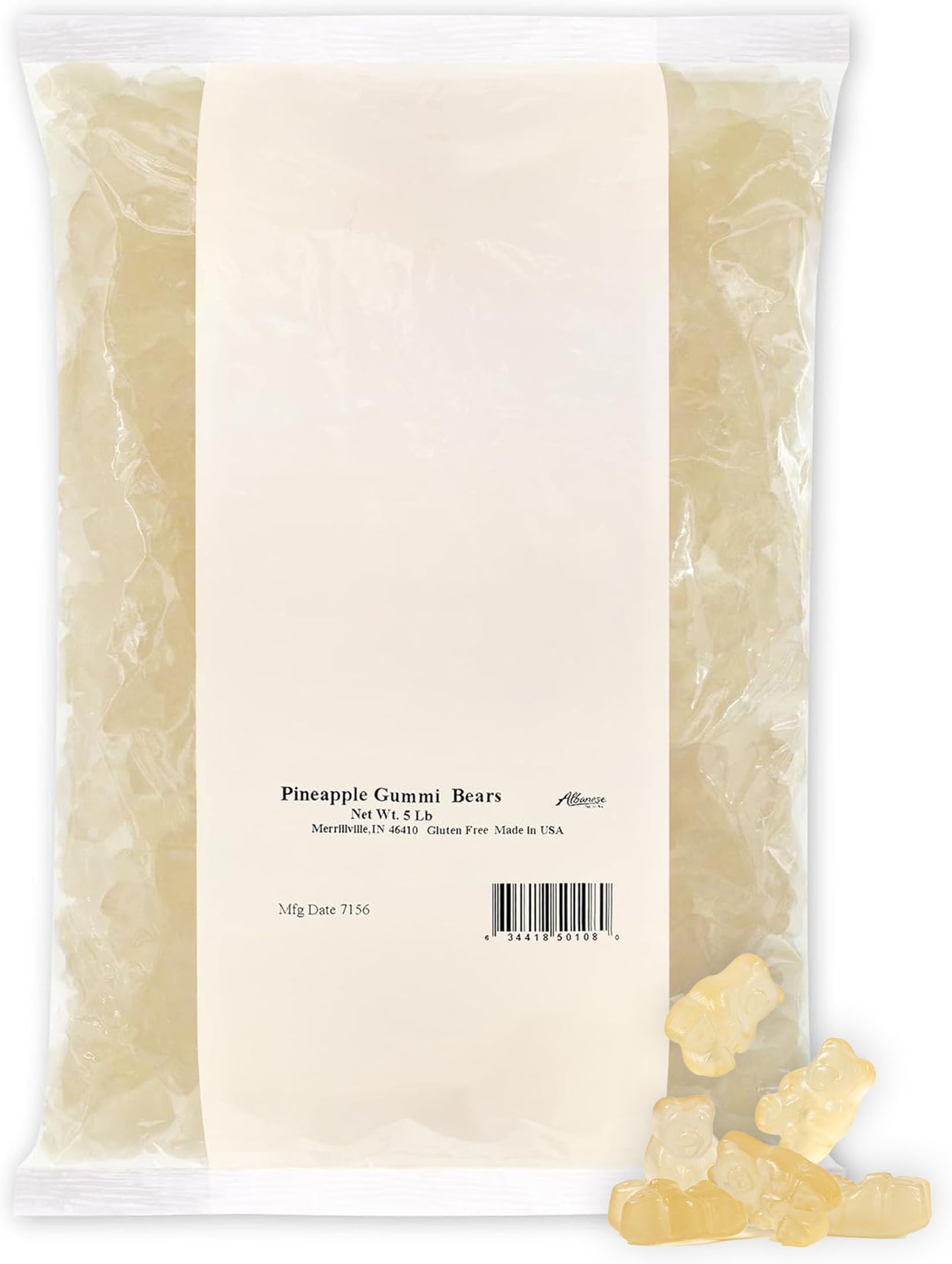 Albanese Candy, Pineapple Gummi Bears, 5-pound Bag