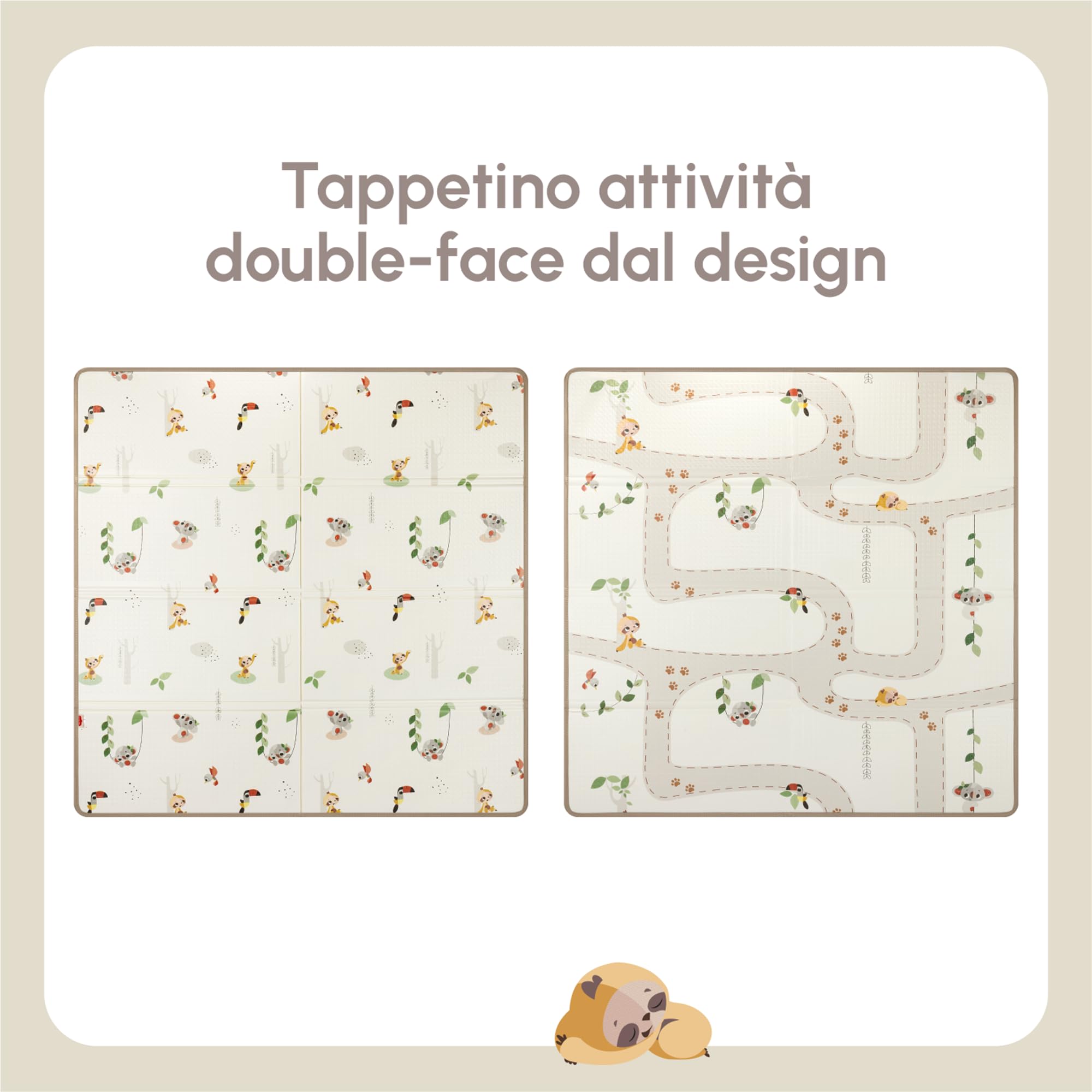Tiny Love Tappeto Pieghevole Gioco Bambini XL in Schiuma, Tappetino Neonato, 0+ Mesi, Double-face, Leggero e Pieghevole, 150 x 150cm, Morbido e Spesso (1 cm), Impermeabile, Facile da Pulire, Boho Chic