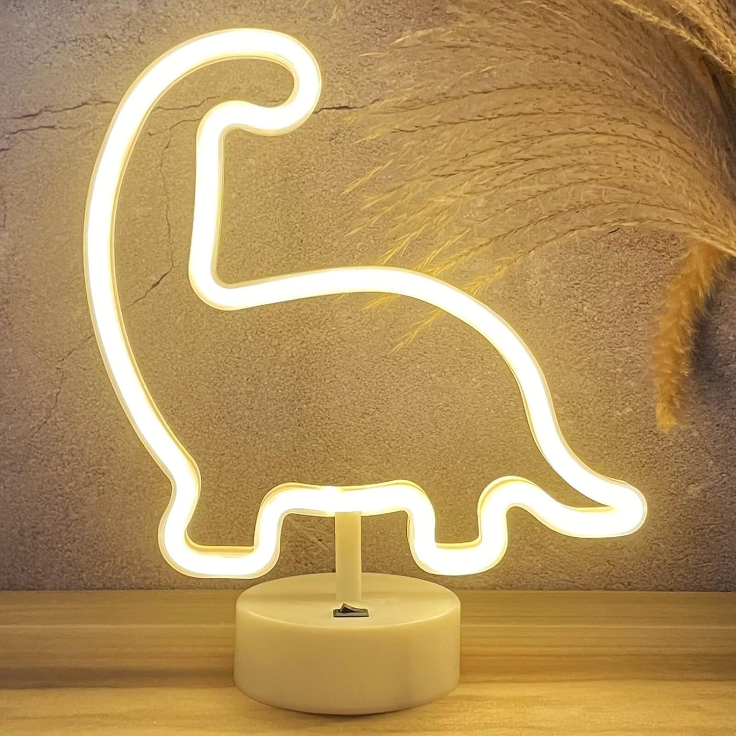 Dinosaur Neon Sign Dino Light Warm White, Dinosaur Neon Light Dino Room Decor for Boys Room Kids Girls Toddlers Bedroom Nursery Classroom, Birthday Christmas Table Desk Stand Night LED Sign - Image 7