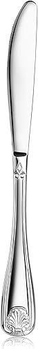 Miniatura 2 de New Star Foodservice 58246 Patrón de concha, acero inoxidable 180, cuchillo de cena, 8.6 pulgadas, juego de 12