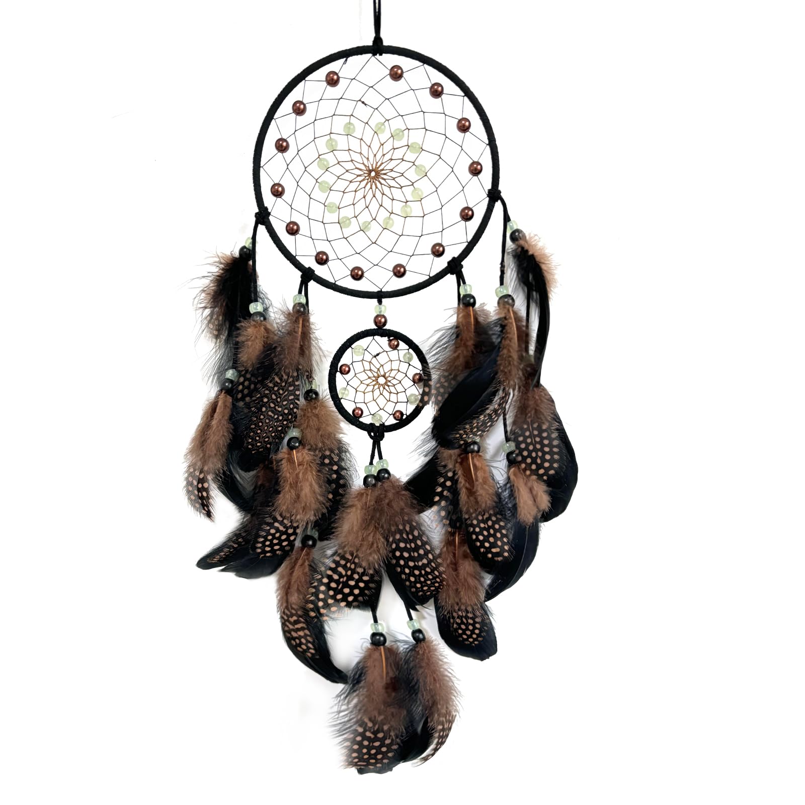 Donko Brown and Black Dream Catcher with Luminous Bead
