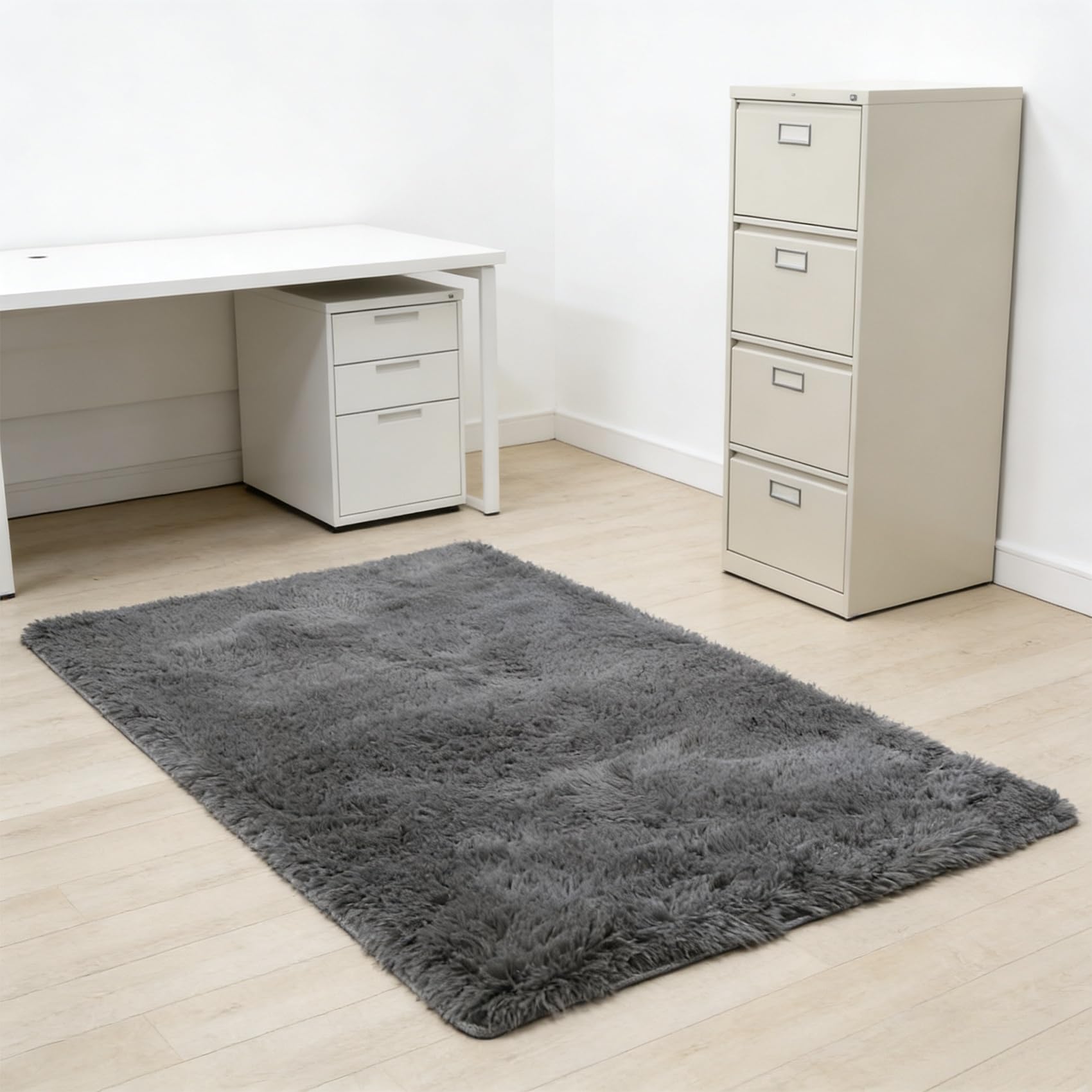 Tapis de salon à poils longs anti-glisse contre les sols froids