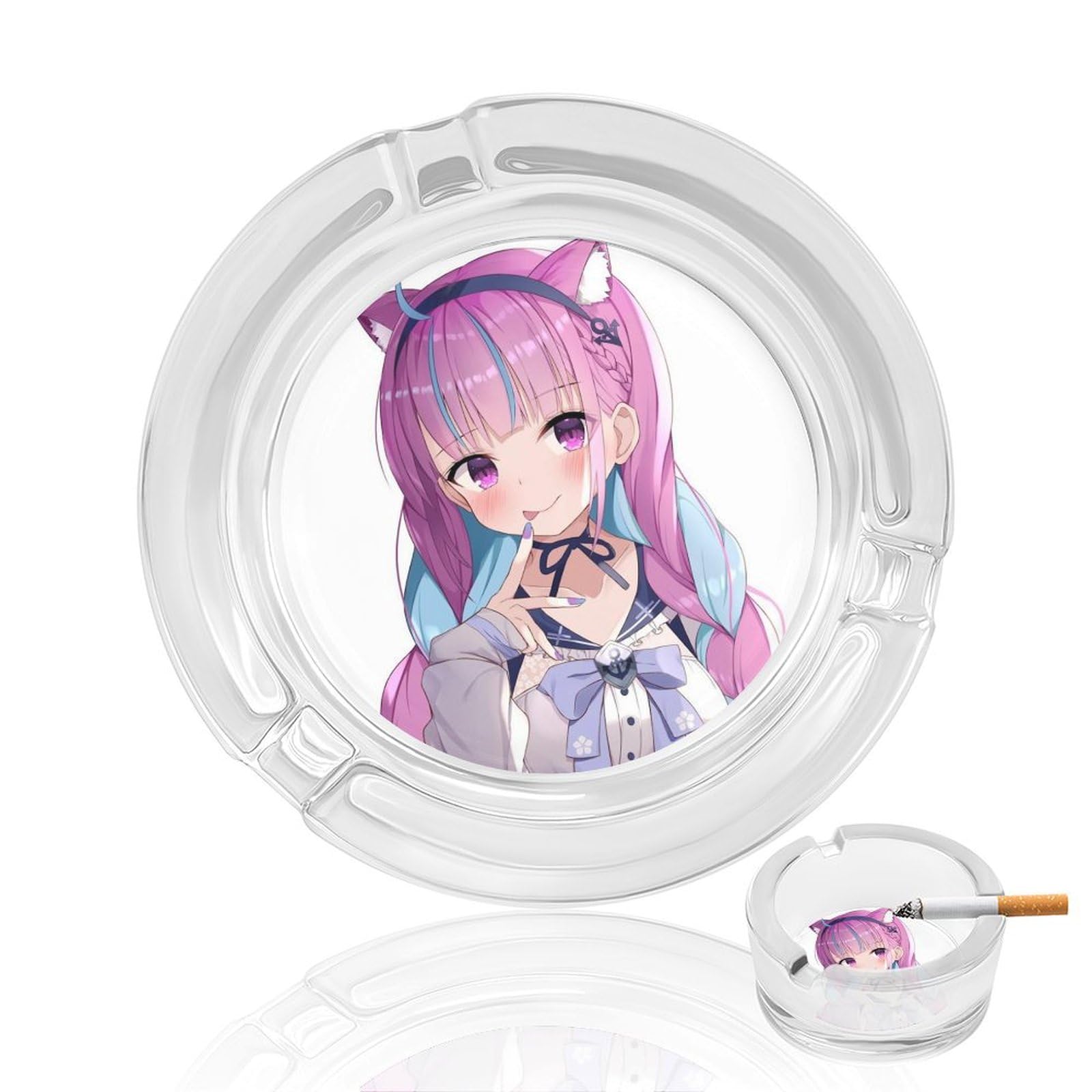 Amazon.co.jp: ガラス灰皿 VTuber あくたん アニメ たばこ灰皿 透明