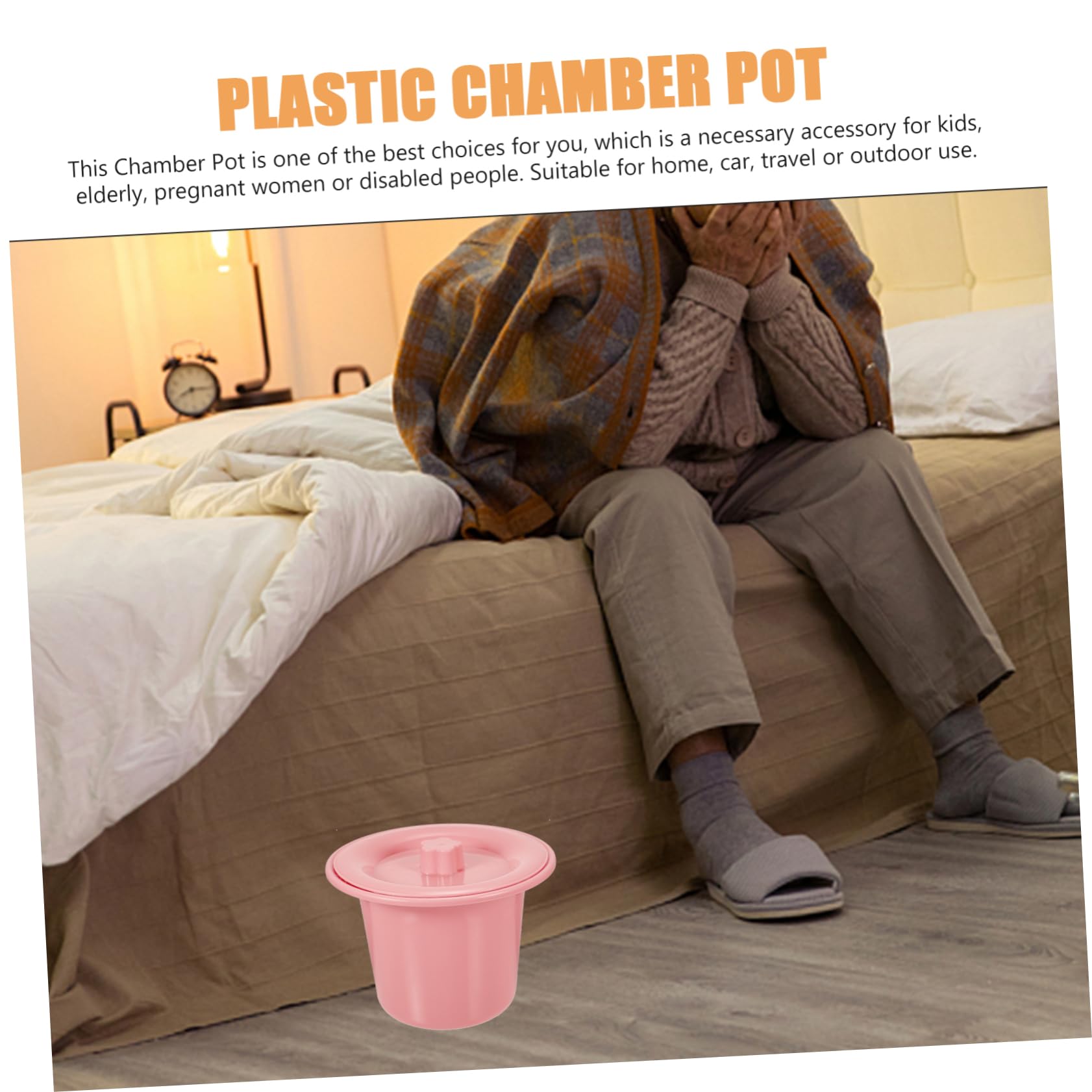 Urino per Adulti Coperchio Plastico Antiscivolo per Anziani Colore Rosa