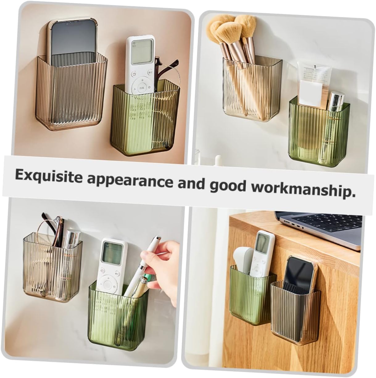 2pcs Wall-mounted Remote Controller Storage Box Mobile Storage Holder for Tv and Air Conditioner Remotes Easy to Install Sundries Organizer for Home and Office