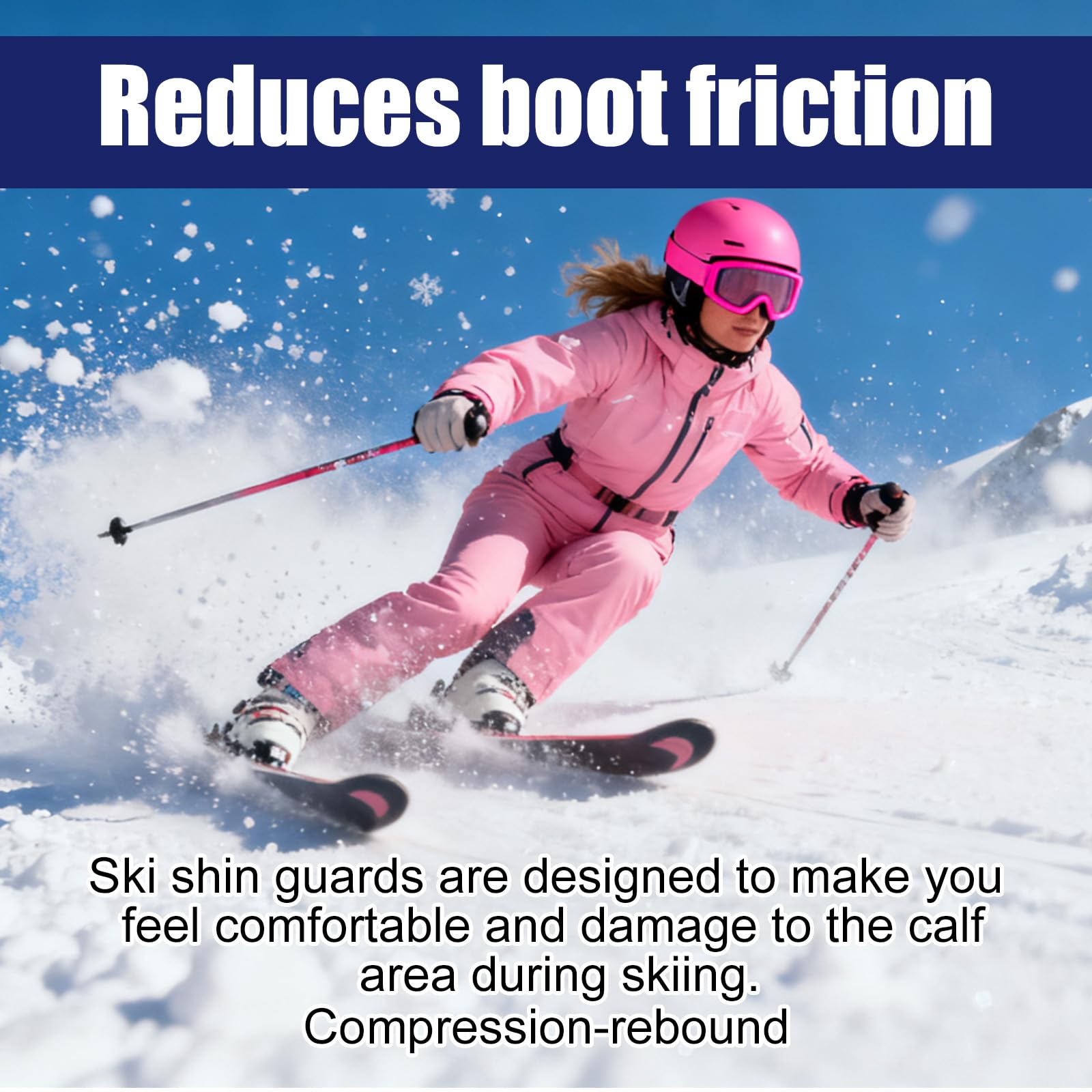 Penitue 2pcs Protège Tibias de Ski, Protège-Tibias de Snowboard en Mousse Épaisse pour Chaussures Protection Anti-Chocs