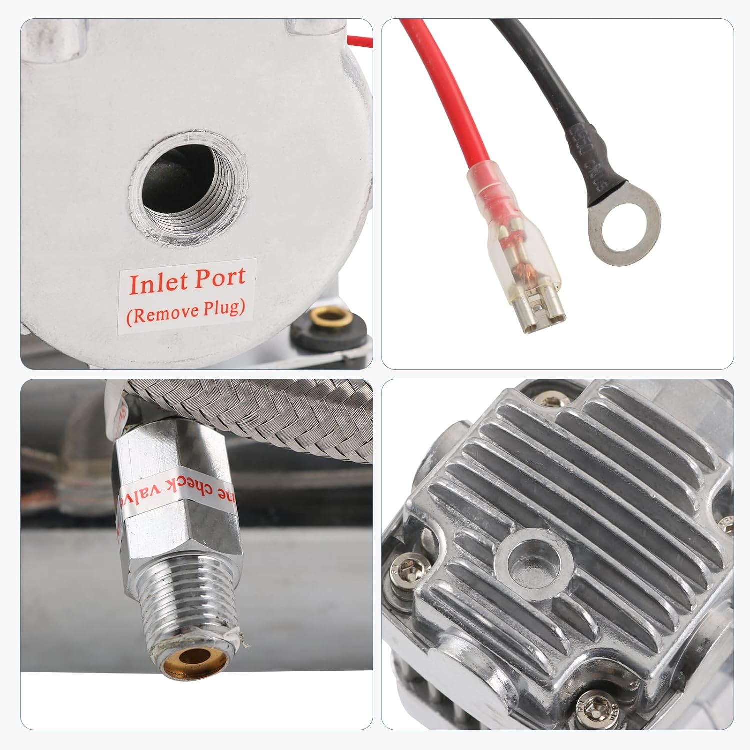 12V 444C 200 PSI Chrome Air Compressor for Auto/Motorcycle