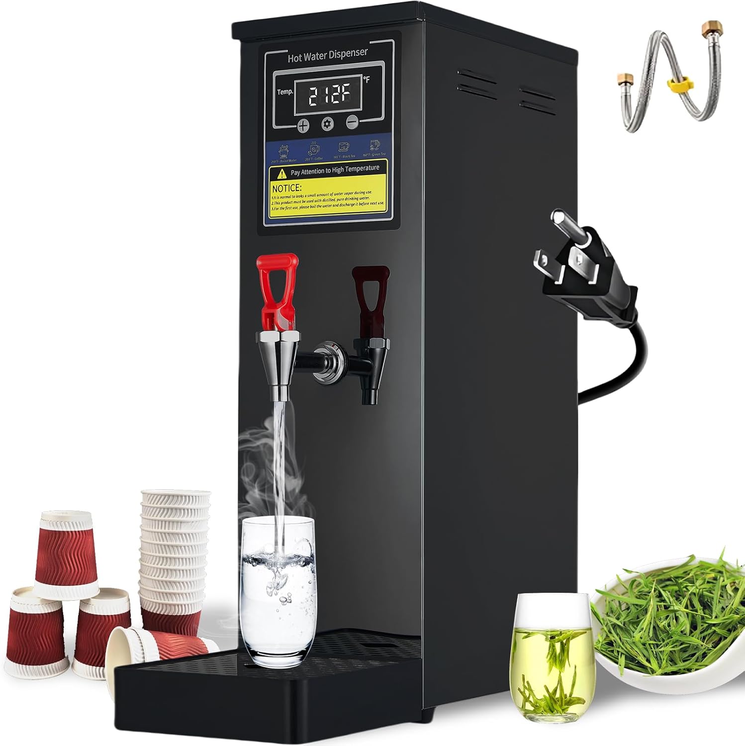 Commercial Hot Water Dispenser Commercial Water Boiler Electric Countertop Hot Water Machine Black 10