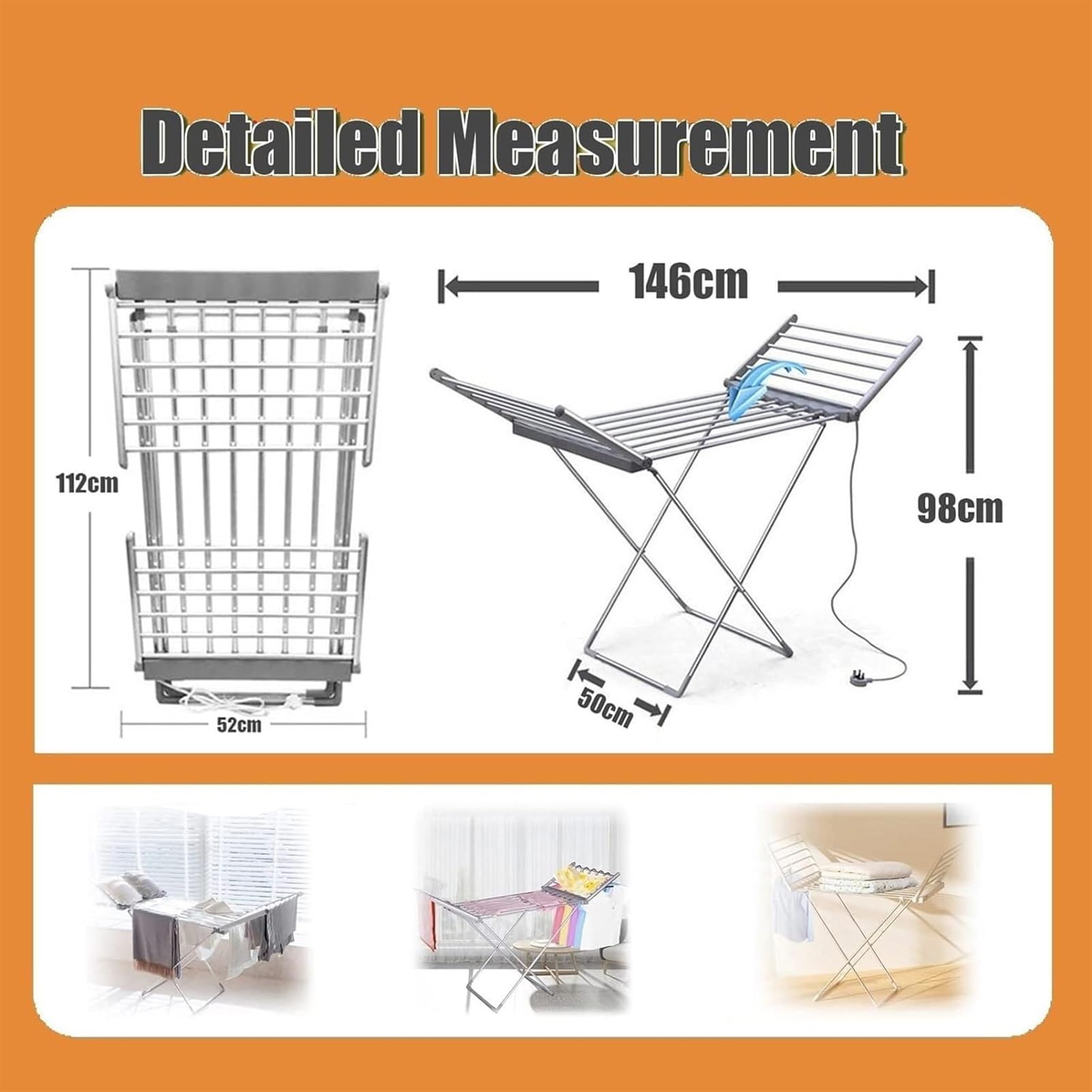 Stendibiancheria riscaldato Elettrico a 20 Ali Stendibiancheria scaldasalviette da 230 W per Biancheria Intima, Calzini, Camicie
