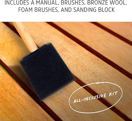 Miniatura 6 de Paquete de suministros de limpieza de teca con limpiador de teca y abrillantador, súper limpiador de 8 onzas, cepillo limpiador de madera, cepillos