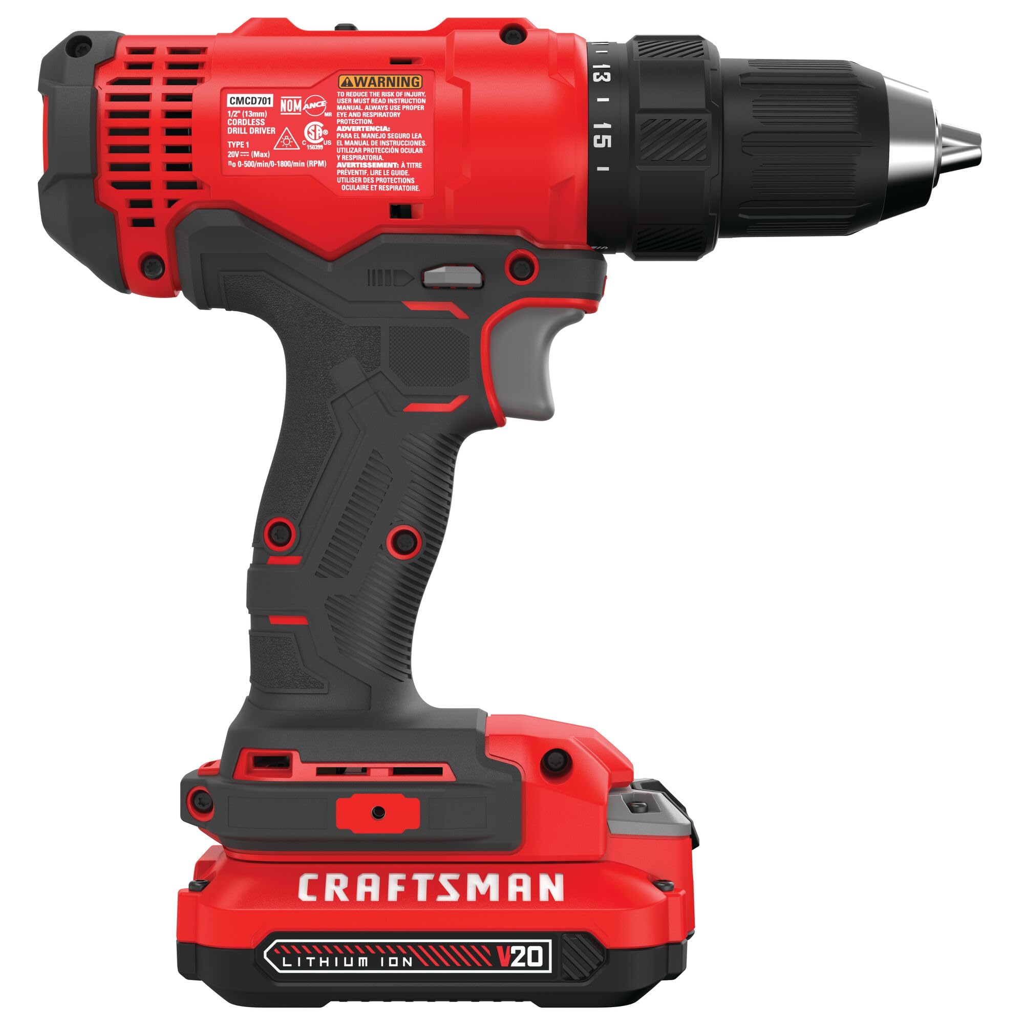 CRAFTSMAN V20 Cordless Drill/Driver Kit (CMCD701C2)