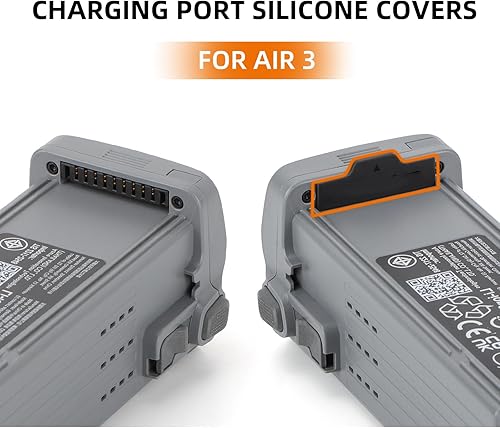 Miniatura 3 de Tapas a prueba de polvo de batería RC para DJI Air 3 Drone Protector de batería Cubierta de puerto de carga Cubierta de polvo de silicona Enchufe