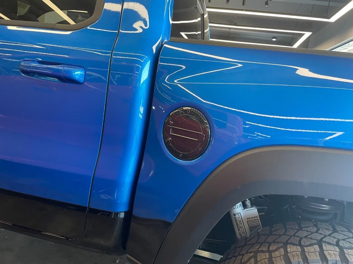 Fuel Tank Cover, Compatible for Dodge Ram 1500 TRX 2023 2024 2025 Accessories Oil Cap Gas Cover Trim Sticker Carbon Fiber Print