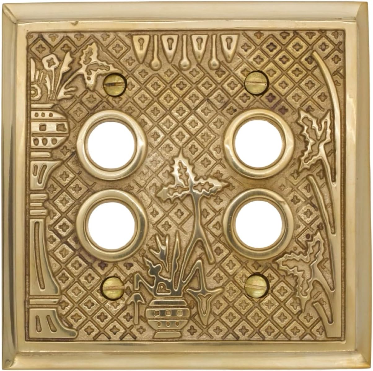 Victorian Style Double Gang Push Button Switch Plate