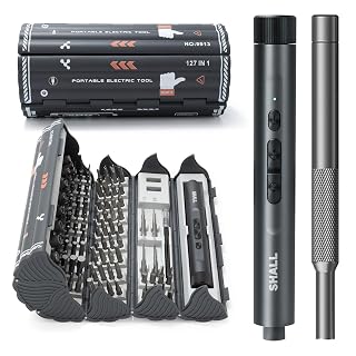SHALL 127Pcs Mini Electric Screwdriver Set, 120pcs Tough S2 Steel Bits with Pen Style Electric & Manual Screwdriver, Ideal for Laptop, iPhone, Watch, Jewelry, Eyeglasses and Electronic - Amazon product rated Grade A