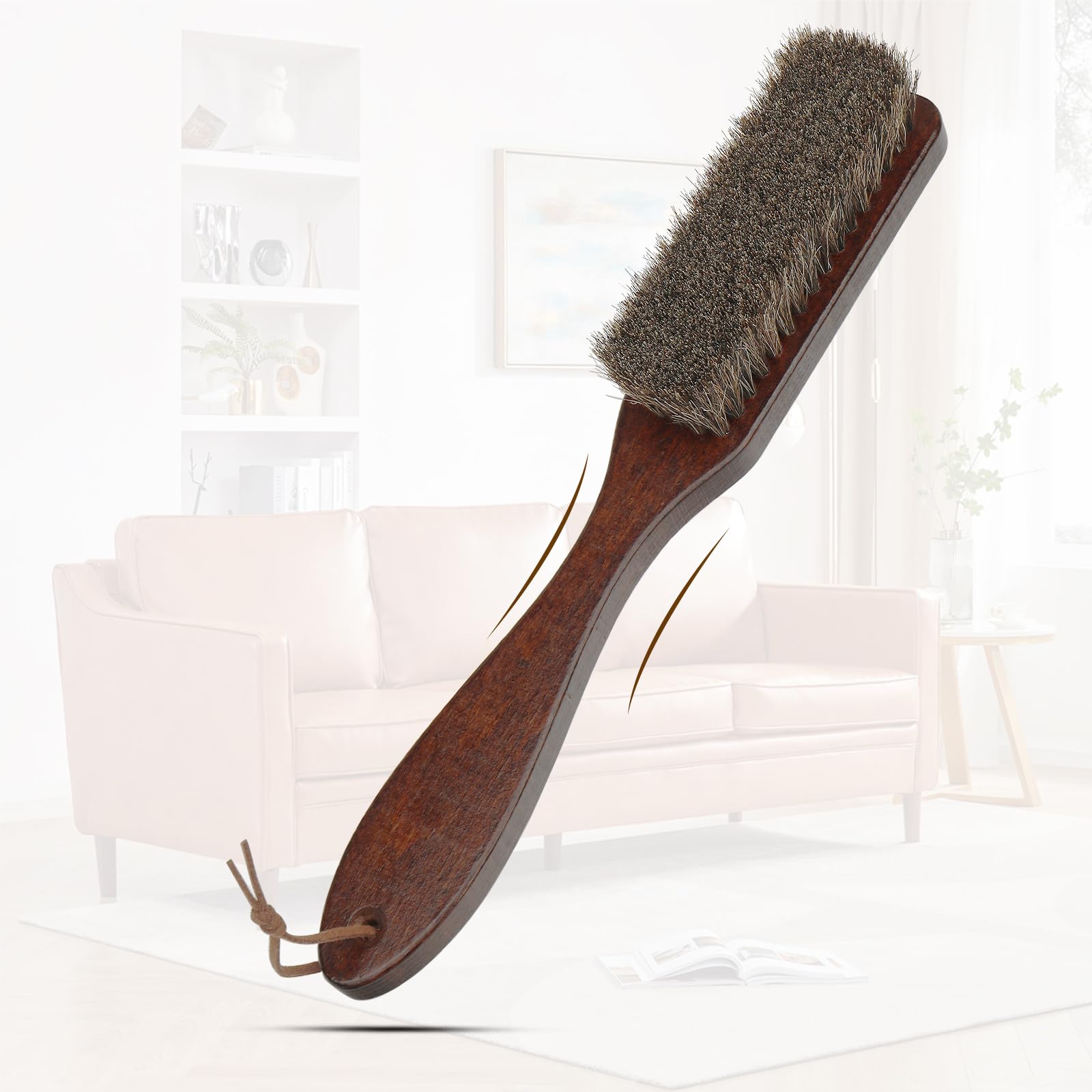 100% Horse Hair Clothes Brush for Wool Coats Cashmere Suits No Shedding Soft Bristle Garment Brush for Lint Removal Premium Beechwood Handle Hat Brush for Cowboy Hats Felt Fedora Cleaning Tailor Grade